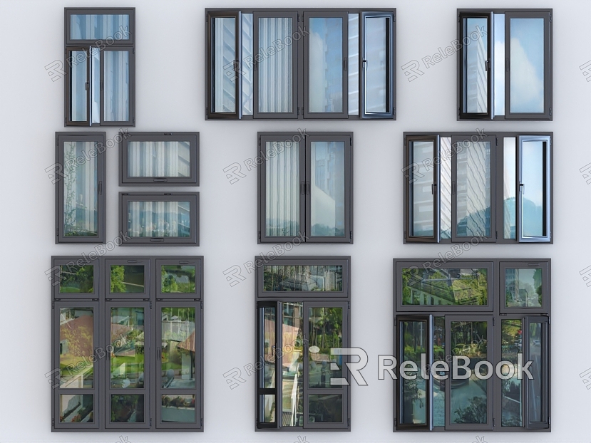 window glass window casement window sliding window aluminum alloy window broken bridge aluminum window bay window glass door floor-to-ceiling window model