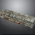 Architectural Stone Wall Structure With Colored Bricks And Natural Texture 3d model