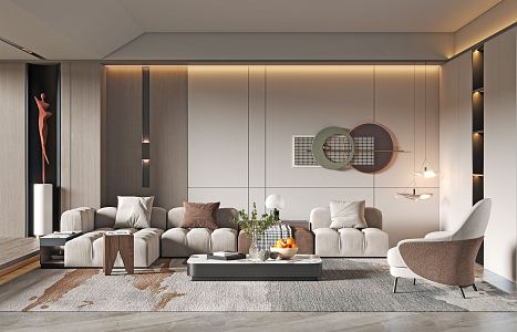 modern living room 3d model