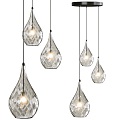 Modern facet three-lamp chandelier 3d model