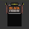 Black Friday Display Stand With Red Borders Yellow Accents And Bold Lettering