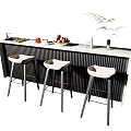 Modern Bar Chair Combination Bar Counter 3d model