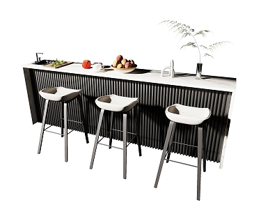 Modern Bar Chair Combination Bar Counter 3d model