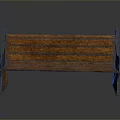 Classic Solid Wood Bench With Backrest And Simple Design Details 3d model