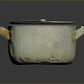 Vintage Enamel Cooking Pot With Lid And Two Side Handles