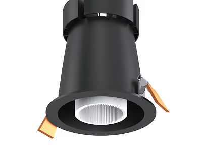 Black Recessed Downlight Spotlight With Metal Body And Easy Installation Design 3d model