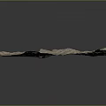 Detailed Undulating Terrain Model Featuring Light Brown Gray Mountain Valley Textures