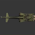Realistic Military Green Helicopter Model with Detailed Rotors and Cockpit Features