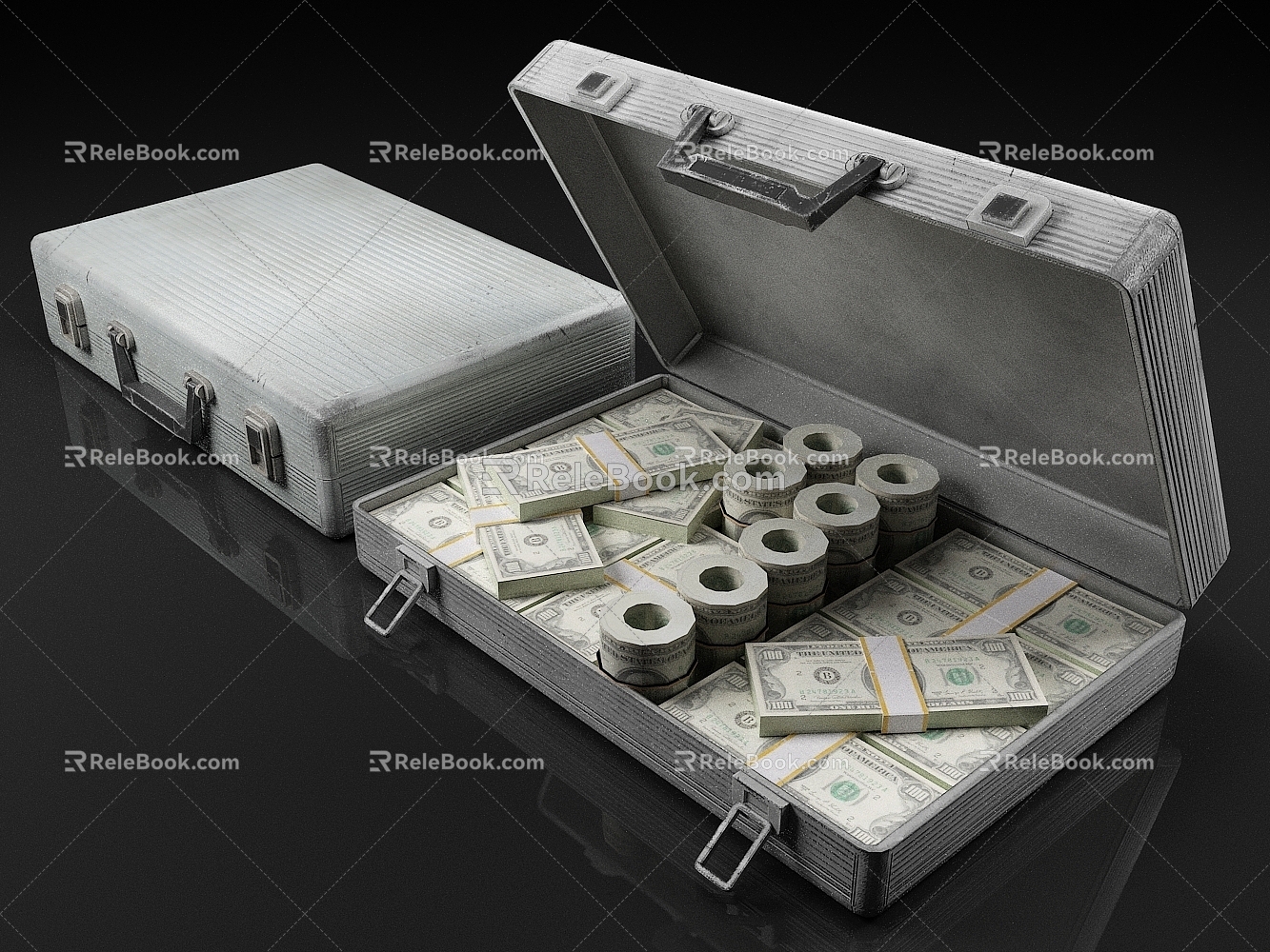 Money Dollar Box Suitcase 3d model