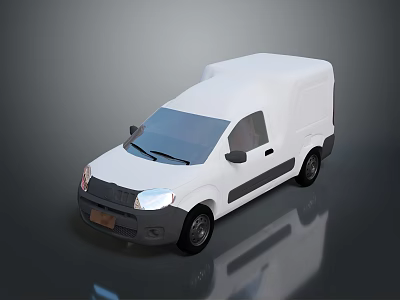 White Cargo Van 3D Rendering with Clean Exterior Design and Modern Features 3d model