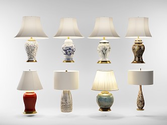 New Chinese-style Table Lamp Table Lamp Combination 3d model