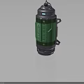 Tactical Green Silver Grenade Weapon With Top Ring Metal Body And Numerical Markings