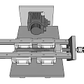 Industrial Equipment With Linear Rails And Motors On Metal Platform Mechanical Structure