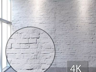 White Brick Wall Texture With 4K High Definition Background And Design 3d model