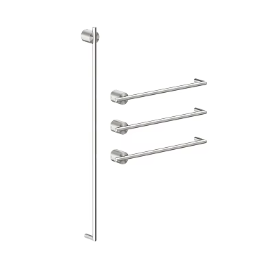 Stainless Steel Bathroom Cabinet Rack With Multiple Towel Bars Wall Mounted Design 3d model