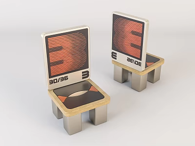 Modern Children's Chair Wooden Children's Stool 3d model