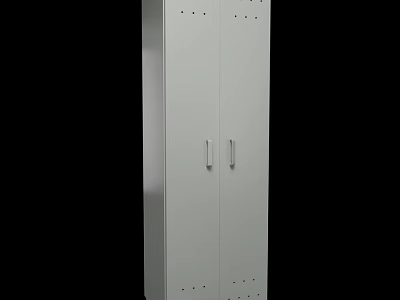 Modern Simple Metal Cabinet With Double Doors And Handles For Home Storage 3d model