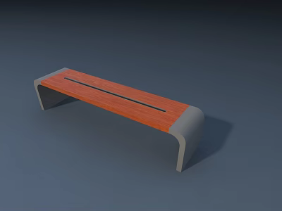 Modern Outdoor Chair With Wooden Seat And Gray Frame For Garden Use 3d model