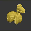 Yellow Cartoon Animal Toy Figure With Playful Rounded Design And Smooth Surface