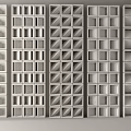Modern Geometric Room Divider Panel Design With Various Grid Patterns For Interior Space 3d model