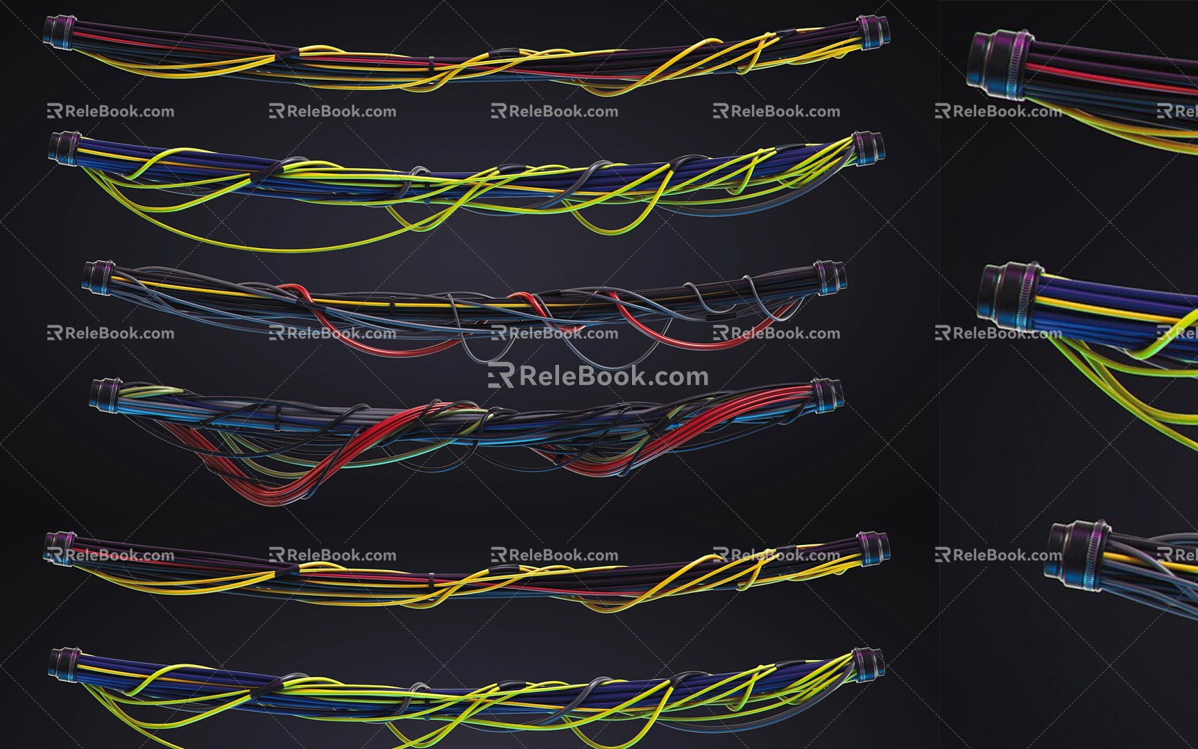 Industrial Wire and Cable Combination Industrial Electricity Clutter Wire and Cable Computer Electrical Cable Wire Combination Clutter Office Wire and Cable 3d model