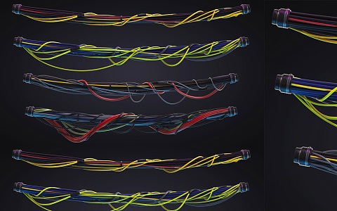 Industrial Wire and Cable Combination Industrial Electricity Clutter Wire and Cable Computer Electrical Cable Wire Combination Clutter Office Wire and Cable 3d model