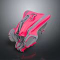 Futuristic Biomechanical Character With Pink And Gray Mechanical Armor Design Structure