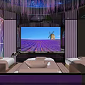 Elegant SPA Sauna With Lavender Theme Heart Shaped Decor Cozy Seating Natural Scenery Warm Lighting