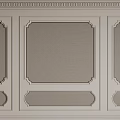 Bedroom Accent Wall with Intricate Decorative Frames and Embossed Patterns in Neutral Tone Classic Design 3d model
