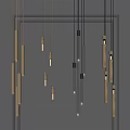 Modern Chandelier With Slim Metal Pendants And Clear Glass Illuminated Design