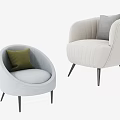 Modern Single Sofa Casual Sofa Chair Combination 3d model