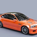 Orange Car BMW sports car 3d model