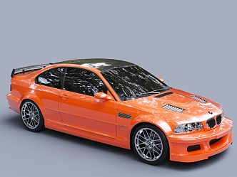 Orange Car BMW sports car 3d model