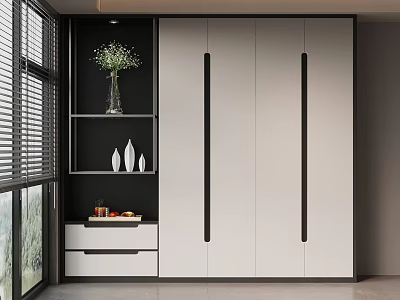 Modern Entryway Cabinet And Side Cabinet With Decorative Shelf Storage Design 3d model