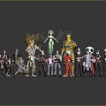Group Of Diverse Characters And Creatures With Panda Lion And Humanoid Figures