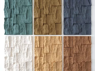 Colorful Stone Texture Wall Decor With Multiple Hue Options For Home Interior 3d model