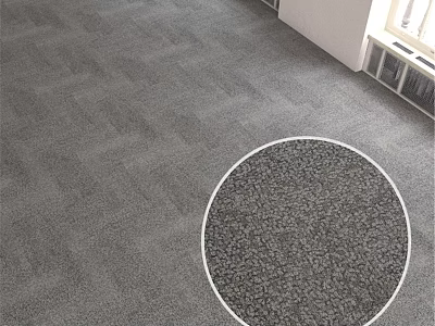Gray Textured Carpet For Modern Interior Floor With Detailed Pattern 3d model