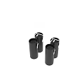 Modern Black Marble Washbasins With Silver Faucets On Grey Wall Background