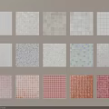 Floor Tiles in Assorted Colors Textures and Styles Arranged in Grid Pattern 3d model