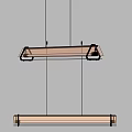 Modern Linear Pendant Light With Transparent Glass Shade Warm LED Glow And Sleek Metal Frame