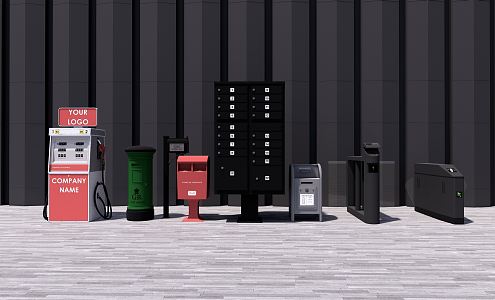 modern mailbox public facilities 3d model