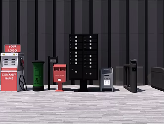modern mailbox public facilities 3d model
