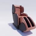 Modern Brown and Black Leather Massage Chair with Ergonomic Design and Footrest