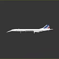 White Supersonic Jet Aircraft With Streamlined Design Red Blue Tail Fin And Landing Gear 3d model