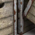 Rustic Wooden Storage Baskets With Metal Trim For Organizing And Stacking