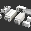 Modern Industrial Equipment With Various Modular Units Machinery Components And Systems 3d model