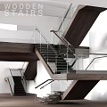 Modern Staircase Design With Glass Railings Wooden Steps And Open Layout