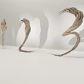Modern Minimalist Decorative Ornament Set With Number 1 2 3 Curved Design On White Background