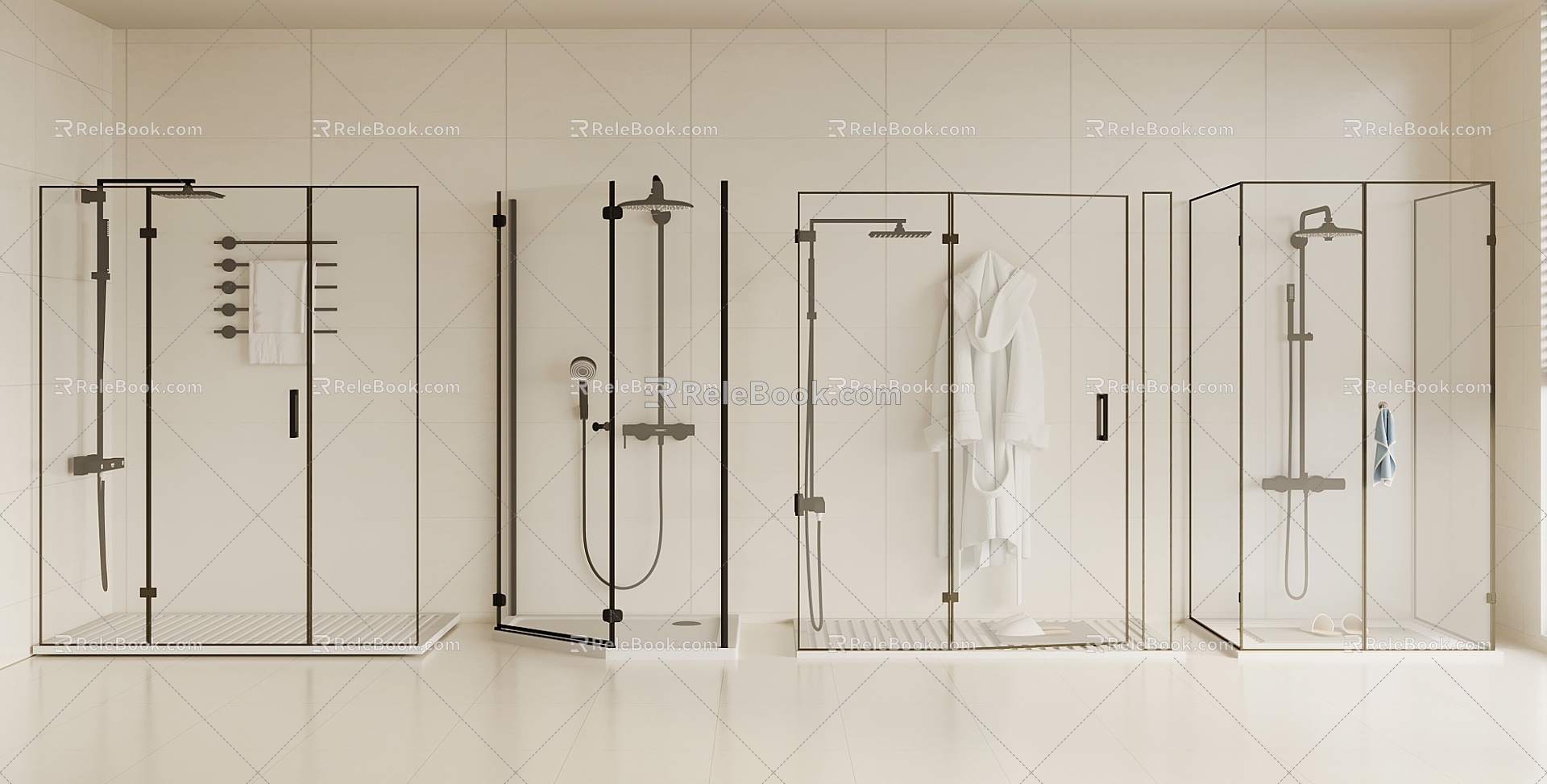 Rain partition shower 3d model