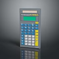Supercalculator PT-30 Plus With Gray Body Blue Yellow Buttons And Green